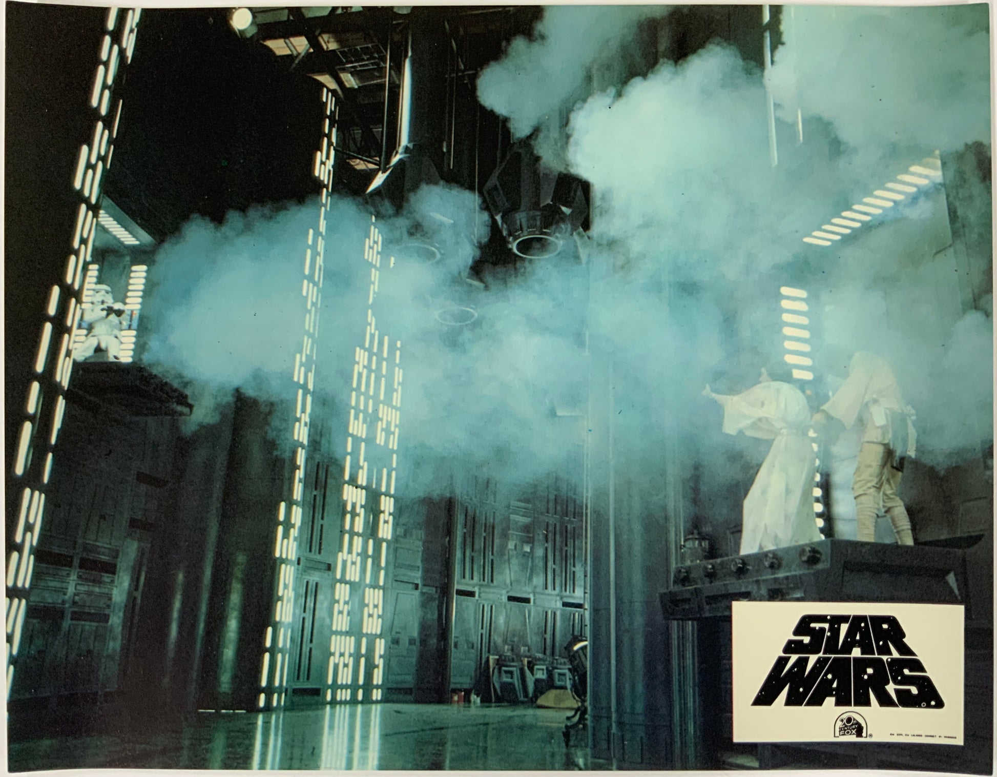 An original French lobby card for the George Lucas film Star Wars