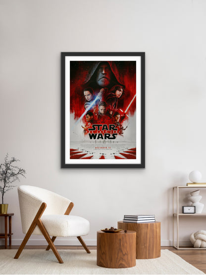 An original movie poster for the Star Wars film The Last Jedi, episode 8