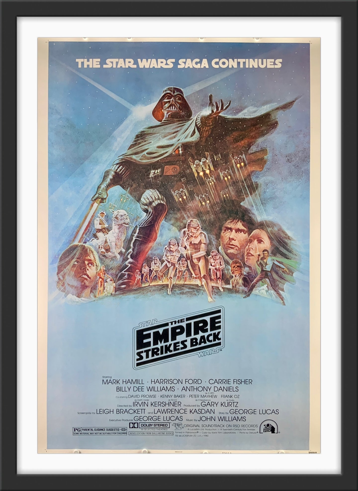 An original 30x40 movie poster for the Star Wars film The Empire Strikes Back