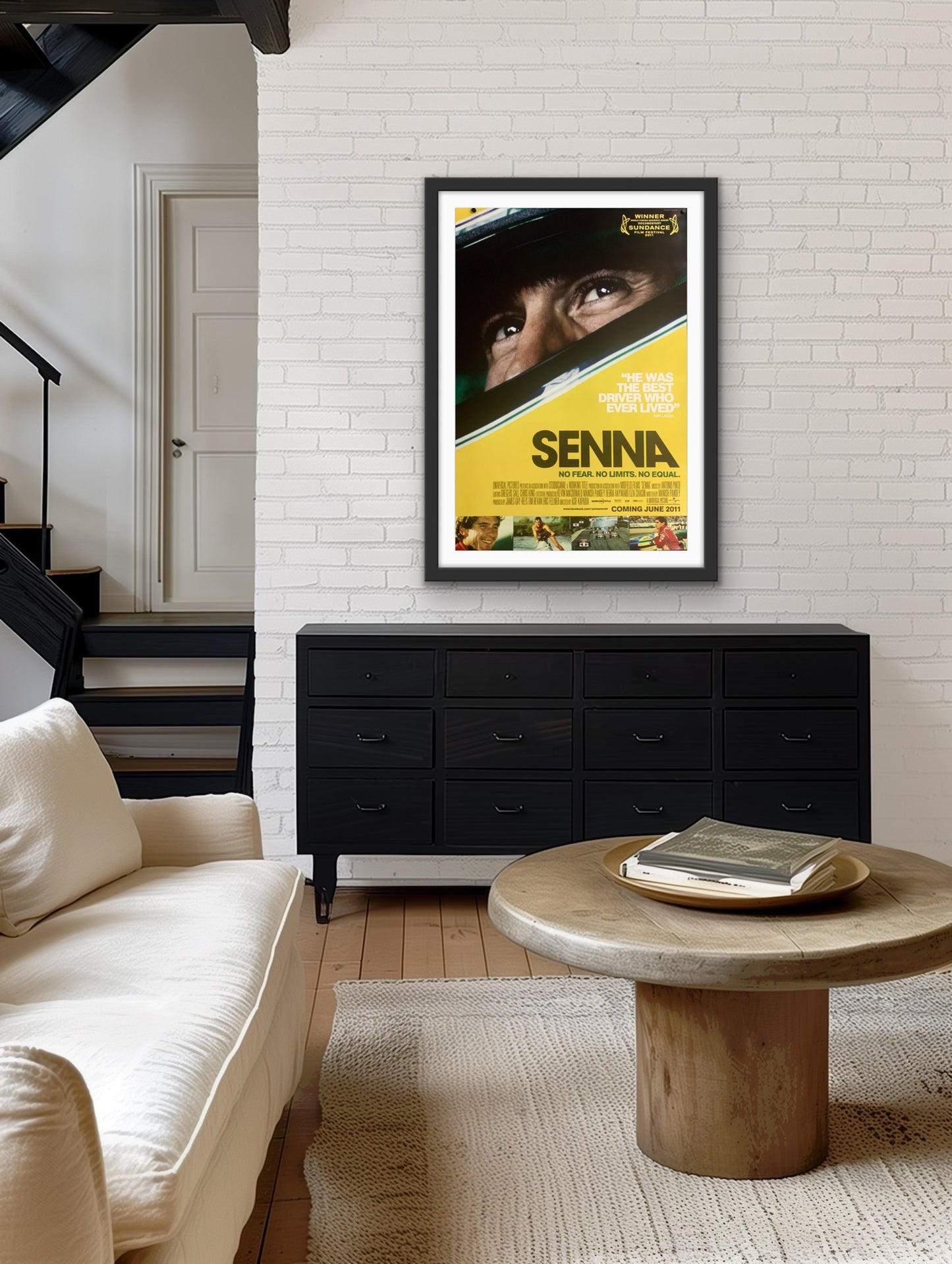 An original movie poster for the film Senna