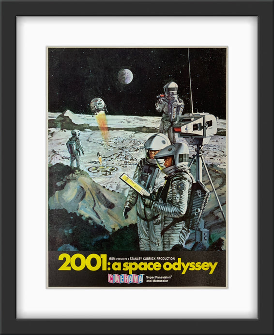 An original mini window card for the Stanley Kubrick film 2001: A Space Odyssey
