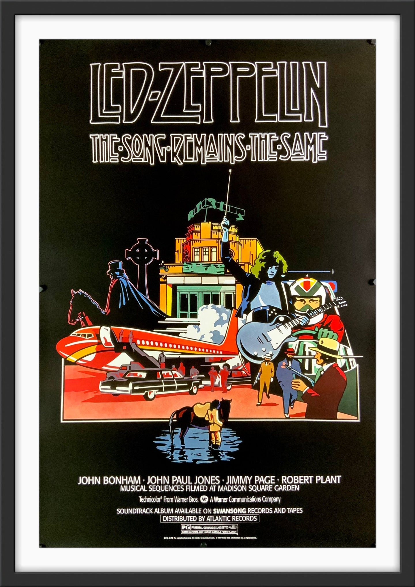 An original movie poster for the Led Zeppelin film The Song Remains The Same