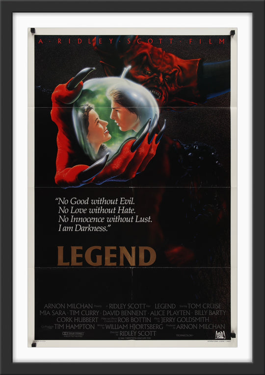 An original movie poster for the Ridley Scott film Legend by John Alvin