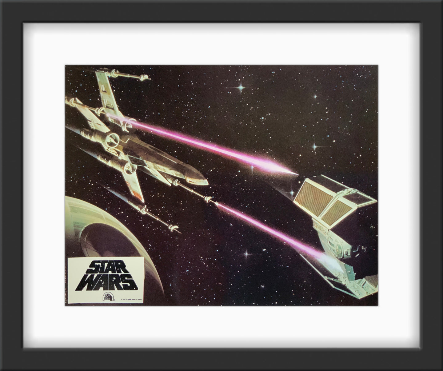 An original French lobby card for the George Lucas film Star Wars