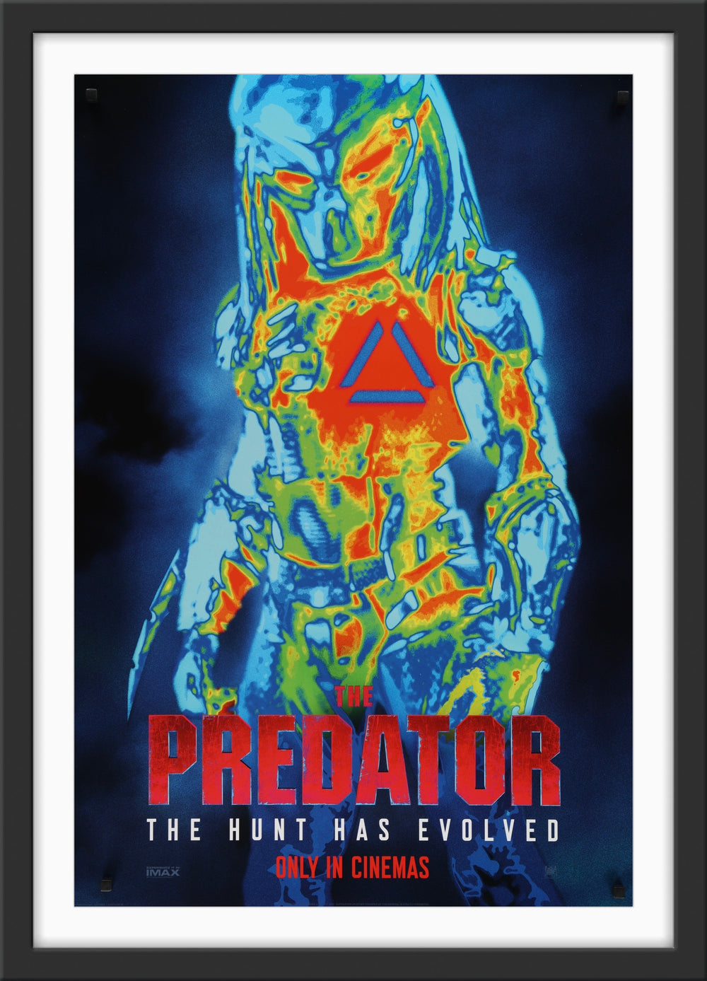An original movie poster for the 2018 film Predator