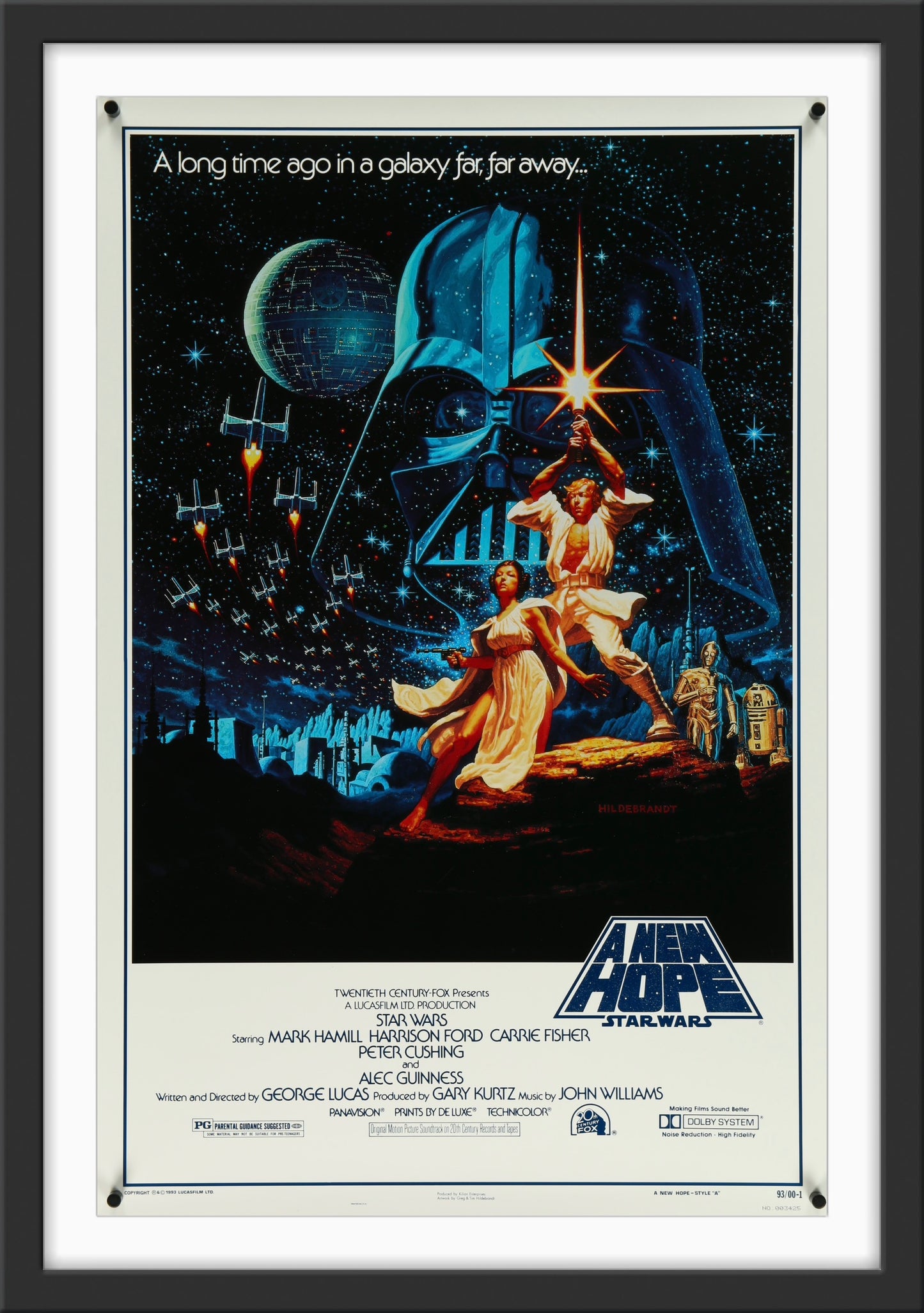 An original Kilian one sheet movie poster from 1993 for the George Lucas film Star Wars