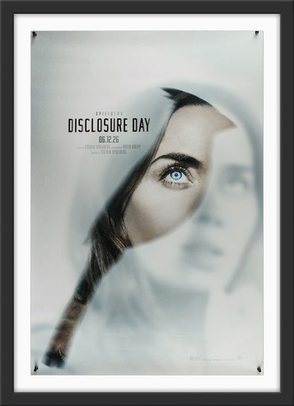 An original movie poster for the Steven Spielberg film Disclosure Day