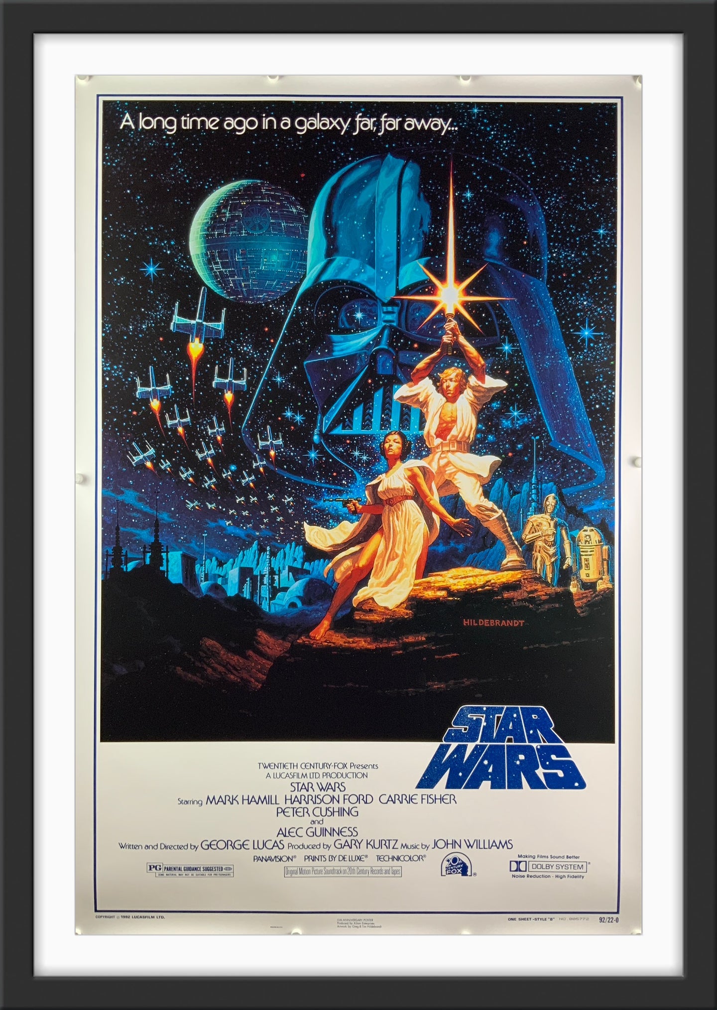 An original Kilian 15 Anniversary one sheet for the George Lucas film Star Wars