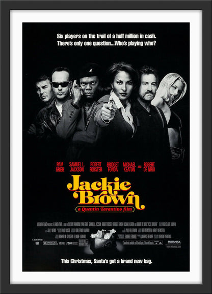An original movie poster for the Tarantino film Jackie Brown