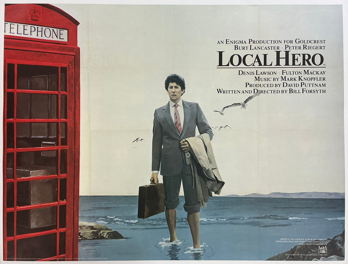 An original UK quad movie poster for the film Local Hero