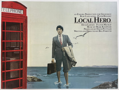 An original UK quad movie poster for the film Local Hero