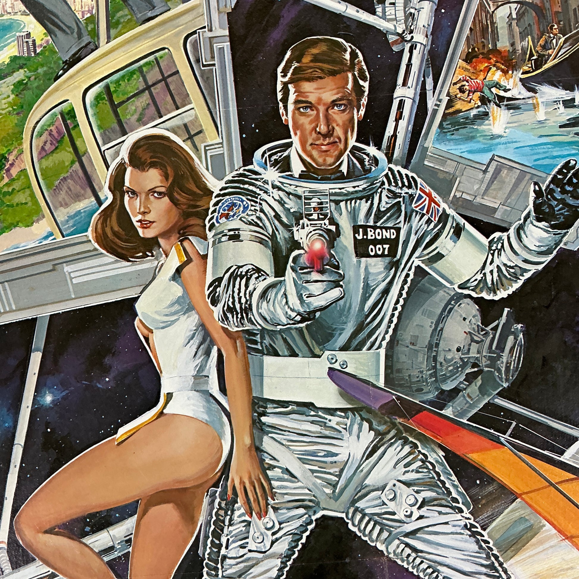 An original movie poster for the James Bond film Moonraker