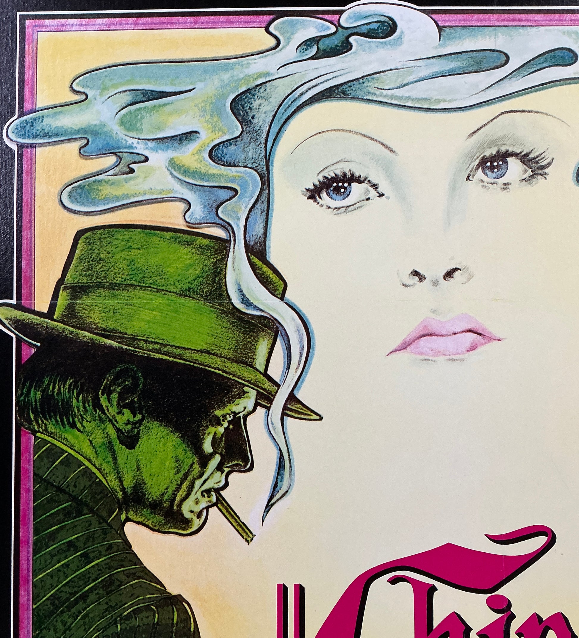 An original movie poster for the Roman Polanski film Chinatown with artwork by Jim Pearsall