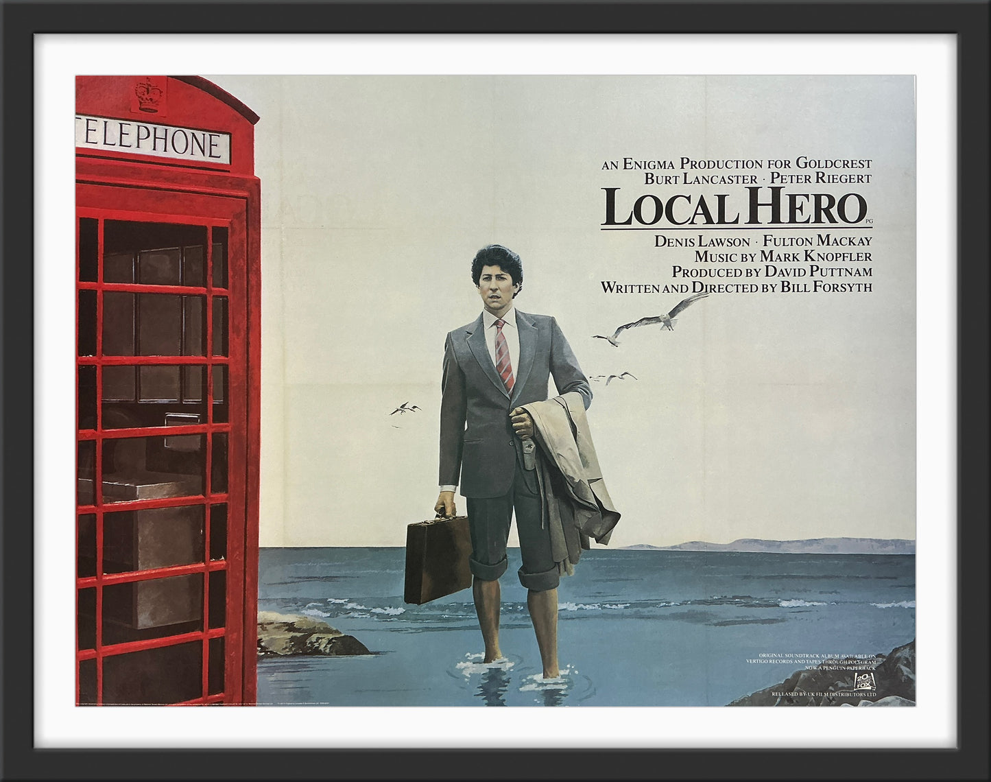 An original UK quad movie poster for the film Local Hero