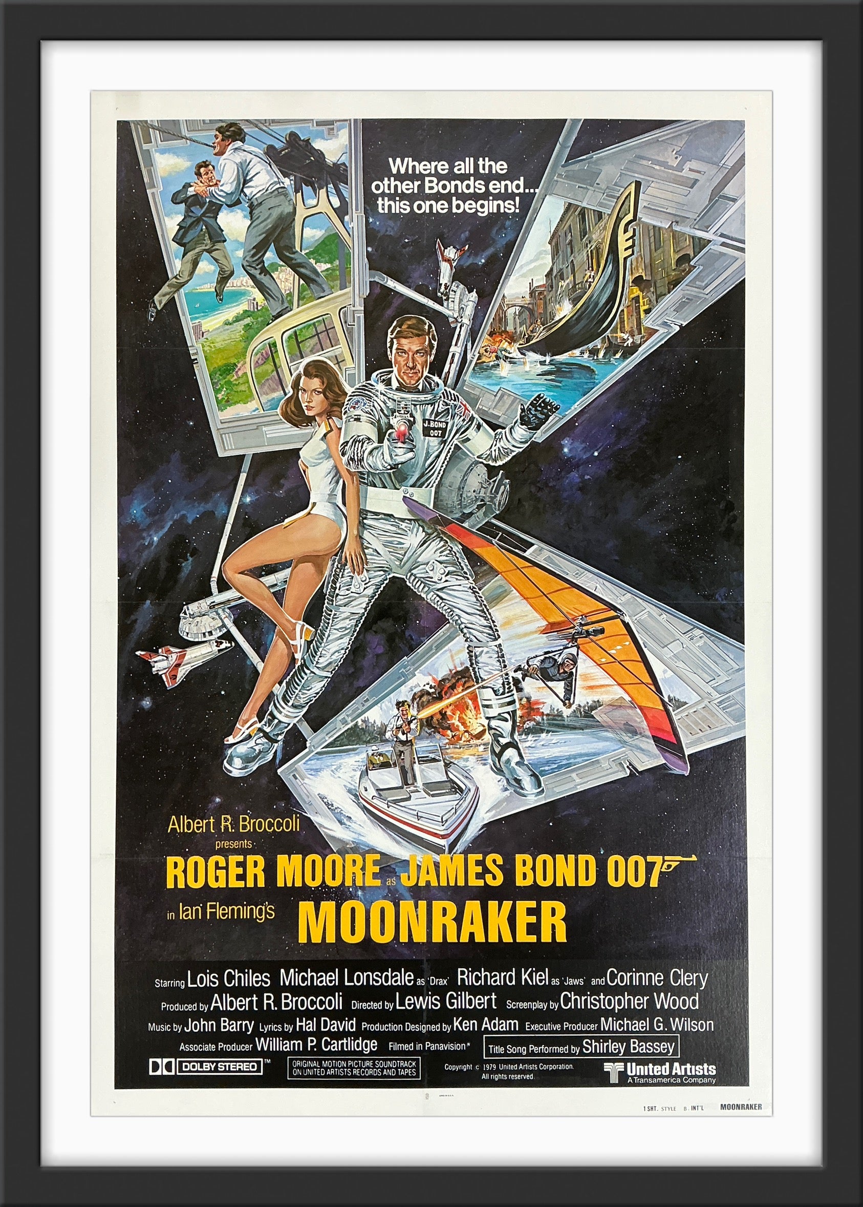 An original movie poster for the James Bond film Moonraker