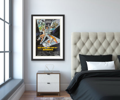 An original movie poster for the James Bond film Moonraker