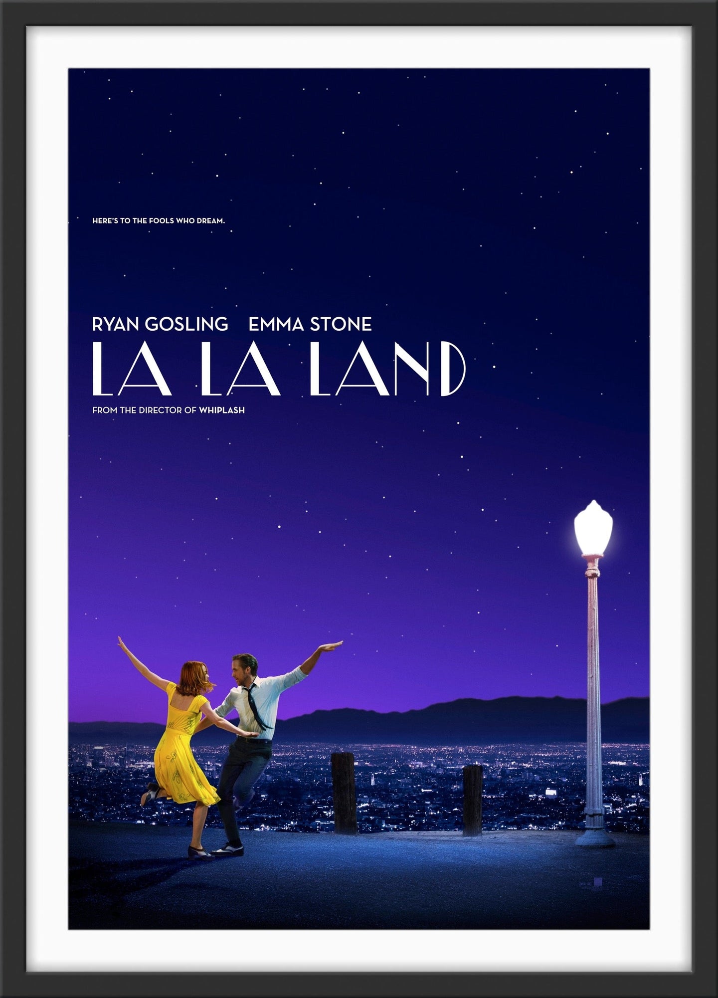An original movie poster for the film La La Land