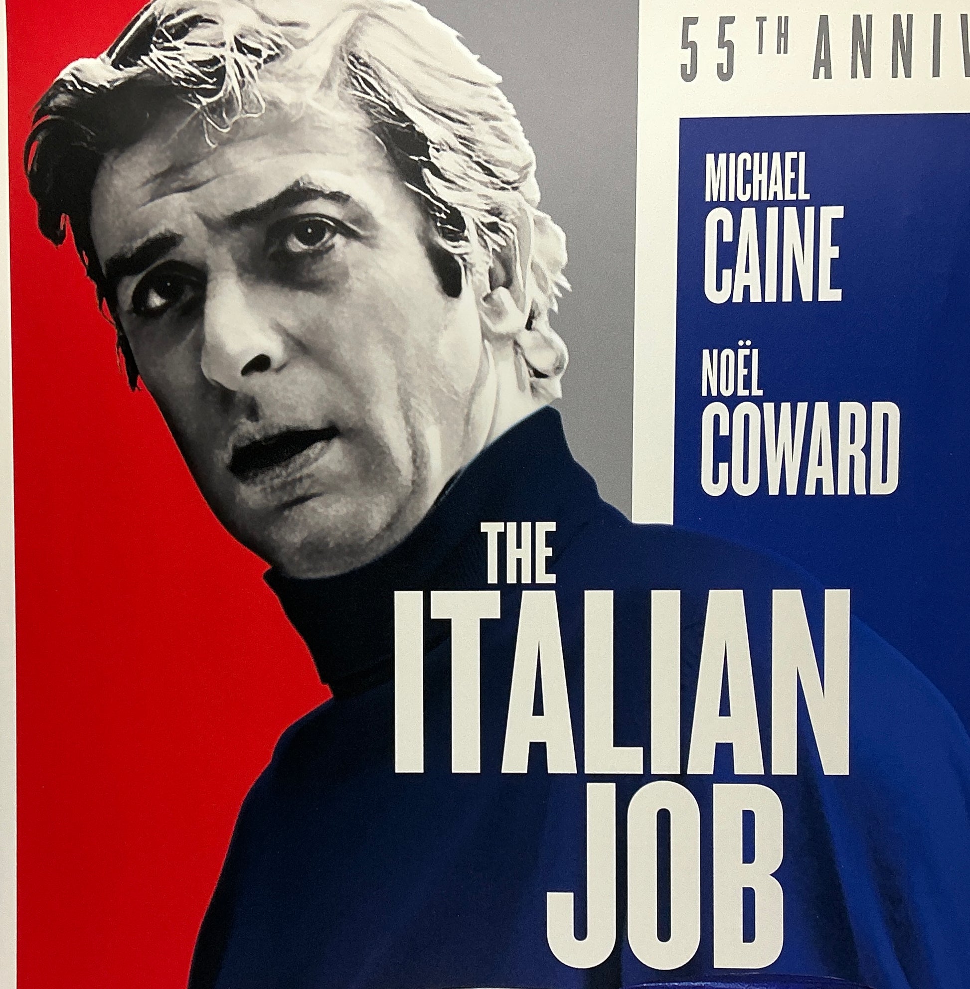 An original U.K. quad 30x40 movie poster for the 2024 55th Anniversary film of the Michael Caine film The Italian Job