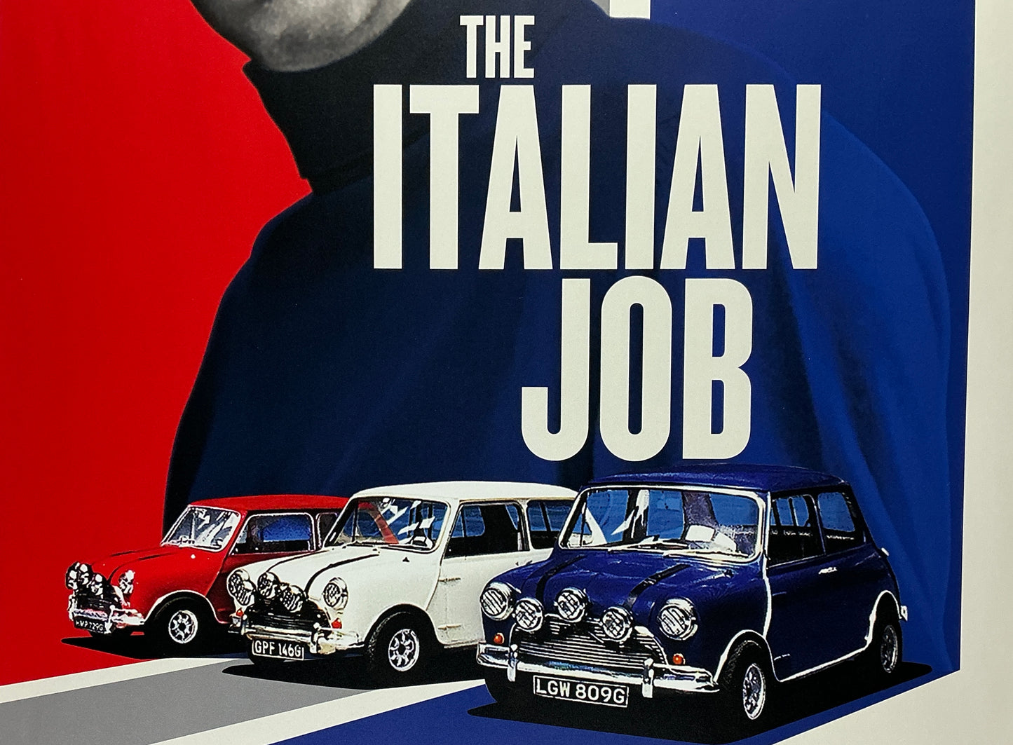An original U.K. quad 30x40 movie poster for the 2024 55th Anniversary film of the Michael Caine film The Italian Job