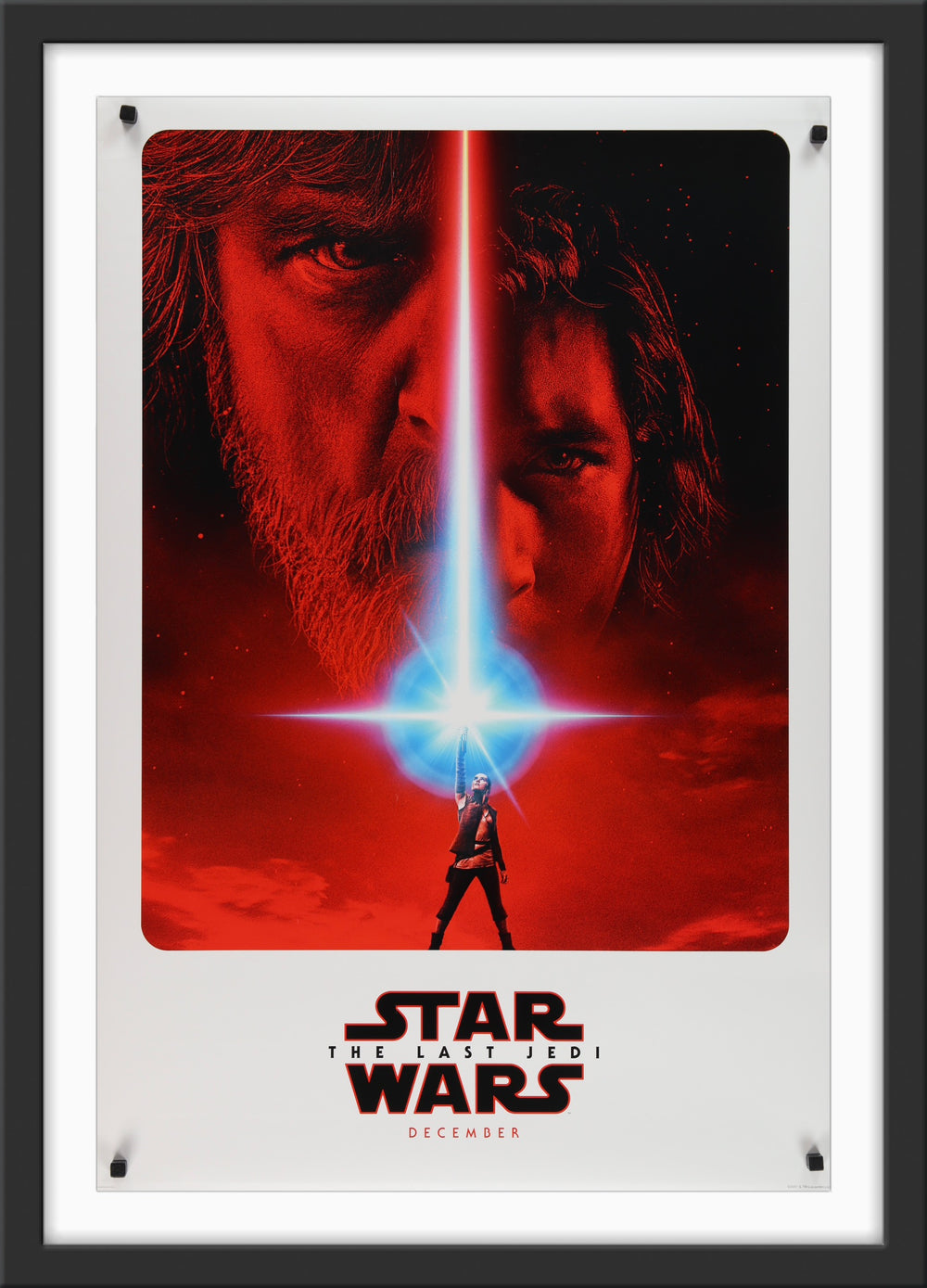 An original one sheet teaser movie poster for Star Wars VIII - The Last Jedi