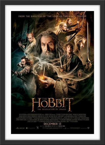 An original movie poster for the film The Hobbit : The Desolation of Smaug