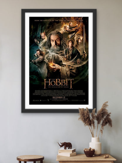An original movie poster for the film The Hobbit : The Desolation of Smaug