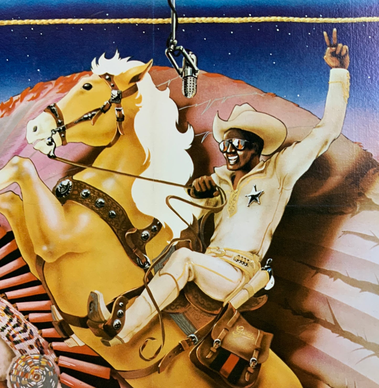 An original movie poster for the Mel Brooks film Blazing Saddles