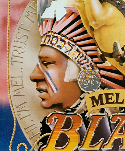 An original movie poster for the Mel Brooks film Blazing Saddles