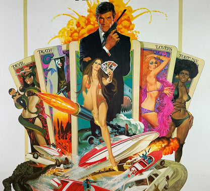 An original movie poster with art by Robert McGinnis for the James Bond film Live and Let Die