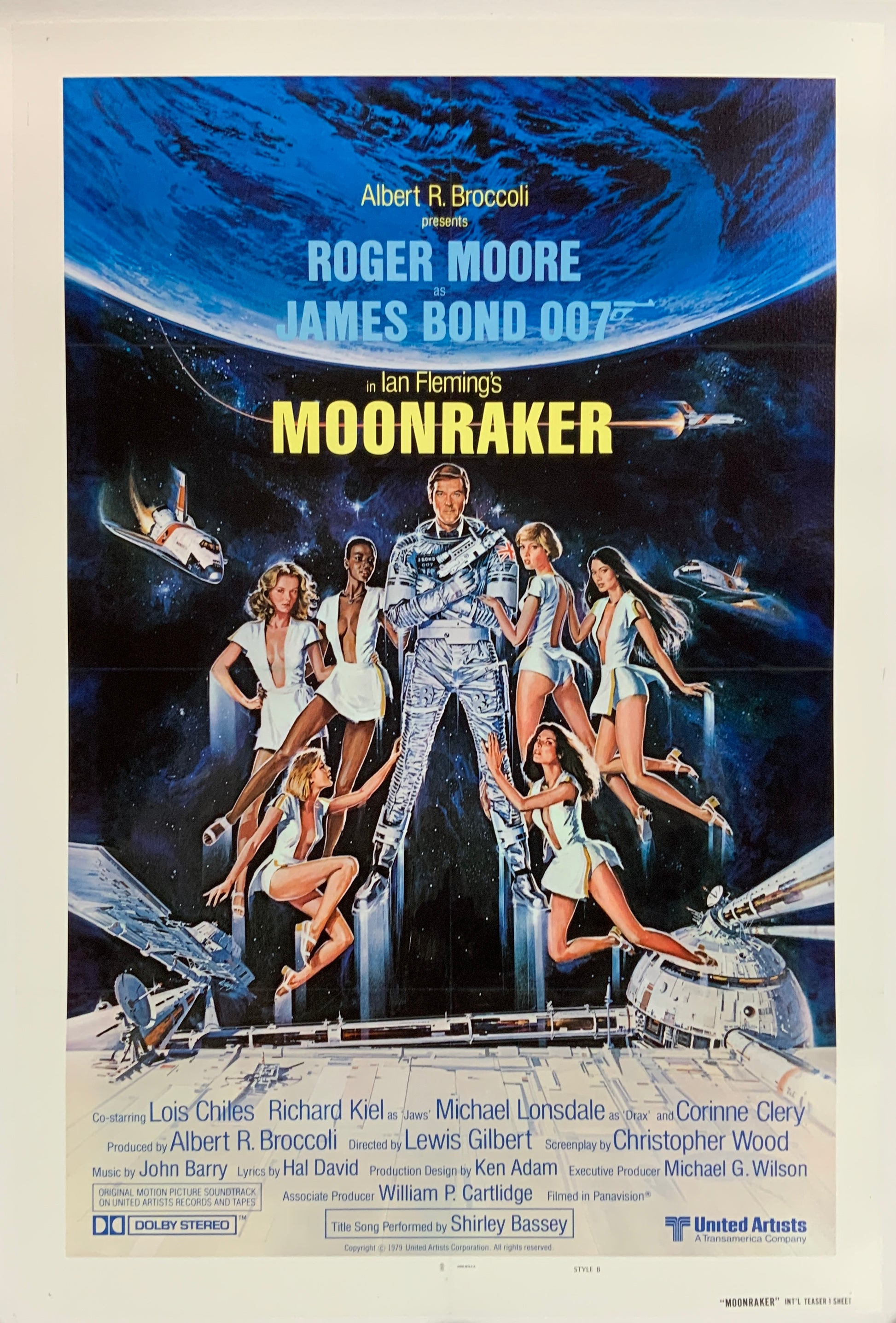An original one sheet movie poster for the James Bond film Moonraker