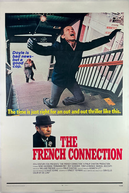 An original movie poster for the 1971 film The French Connection