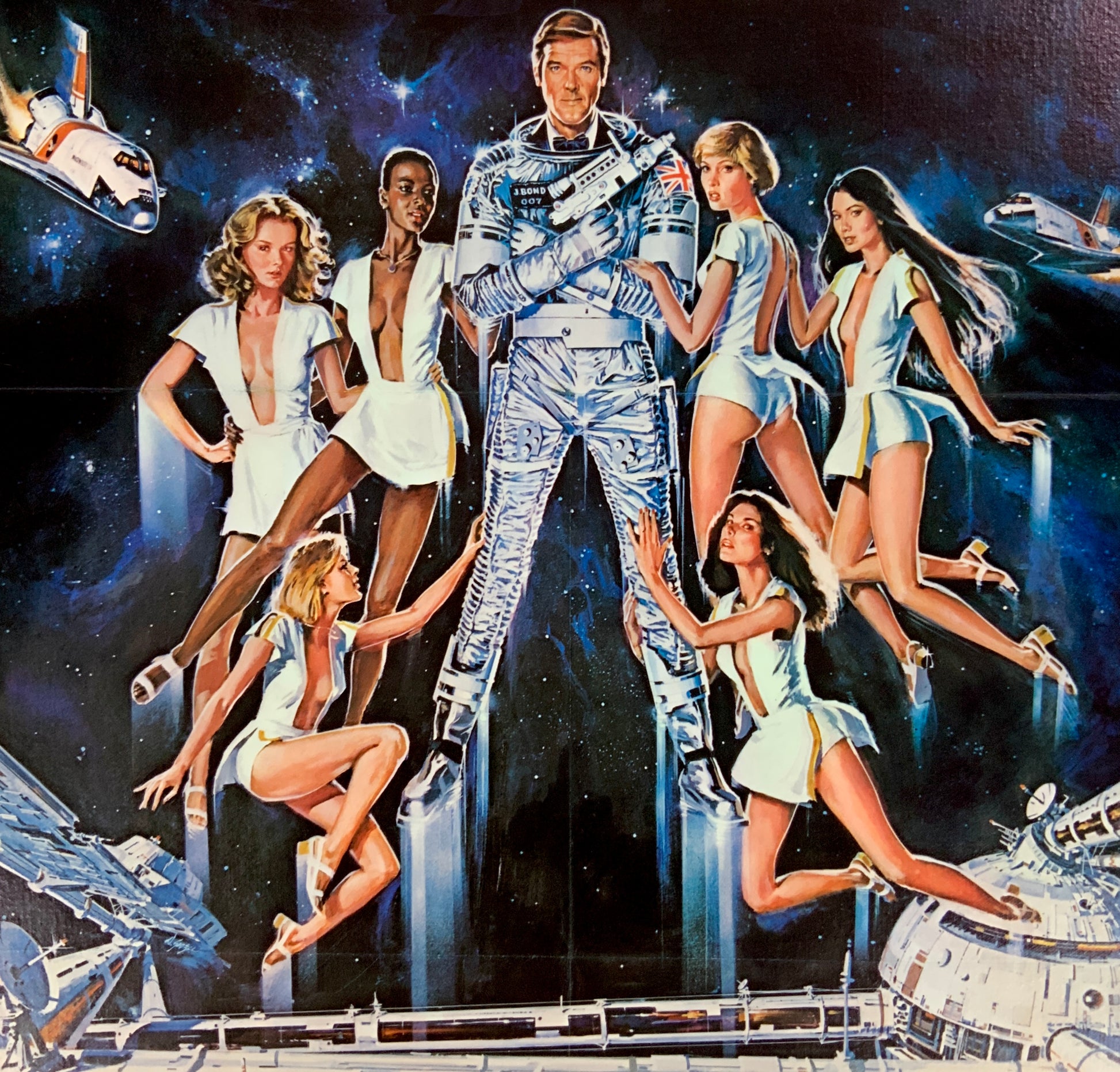 An original one sheet movie poster for the James Bond film Moonraker