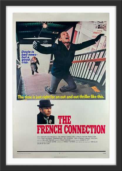 An original movie poster for the 1971 film The French Connection