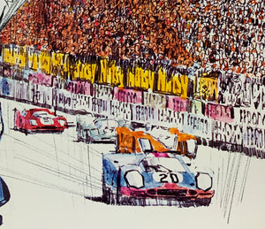 An original movie poster for the Steve McQueen film Le Mans