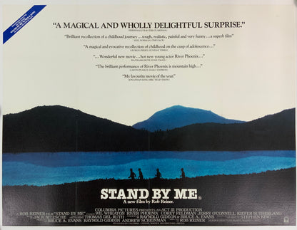An original U.K. quad movie poster for the Rob Reiner film Stand By Me