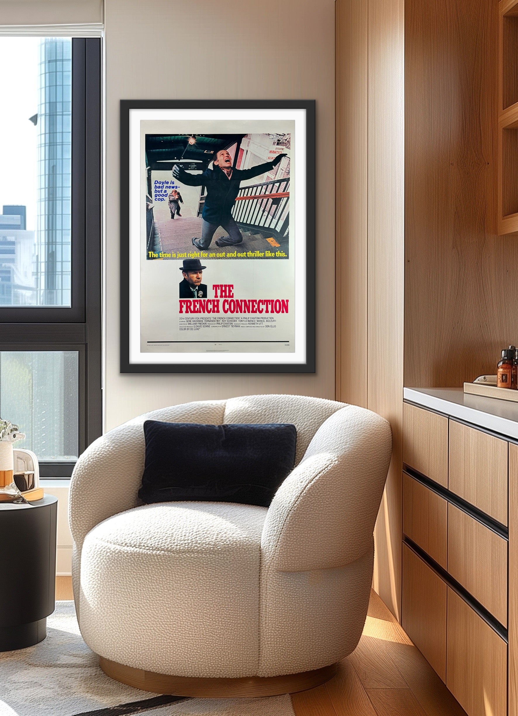 An original movie poster for the 1971 film The French Connection