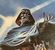 Load image into Gallery viewer, An original UK quad movie poster for the Star Wars film The Empire Strikes Back with artwork by Tom Jung
