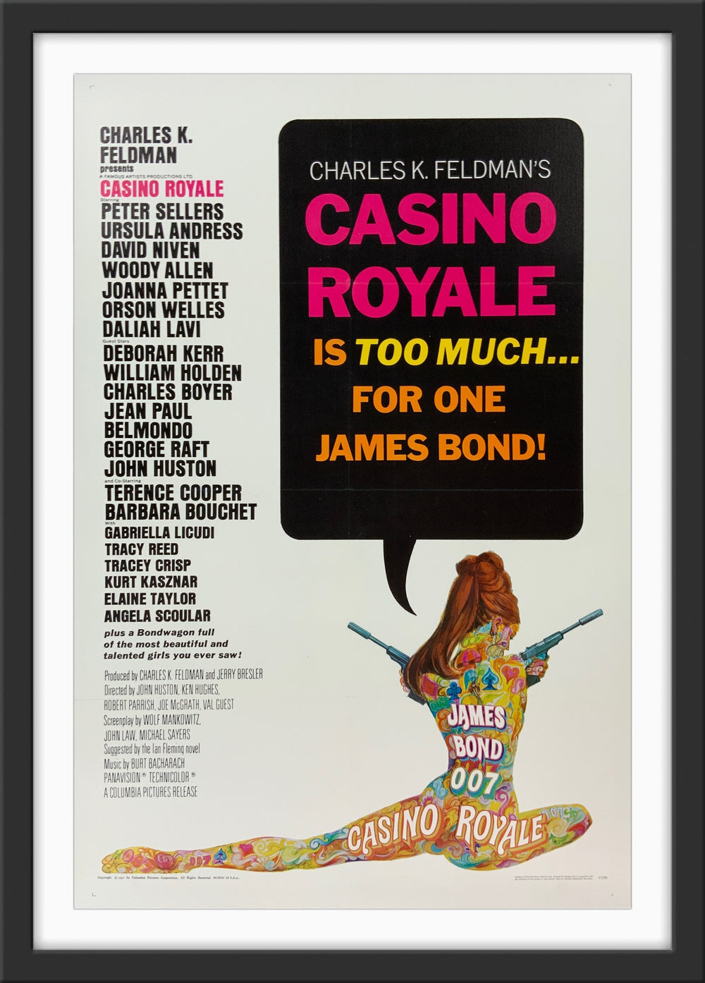 An original movie poster for the 1967 James Bond film Casino Royale