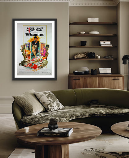 An original movie poster with art by Robert McGinnis for the James Bond film Live and Let Die