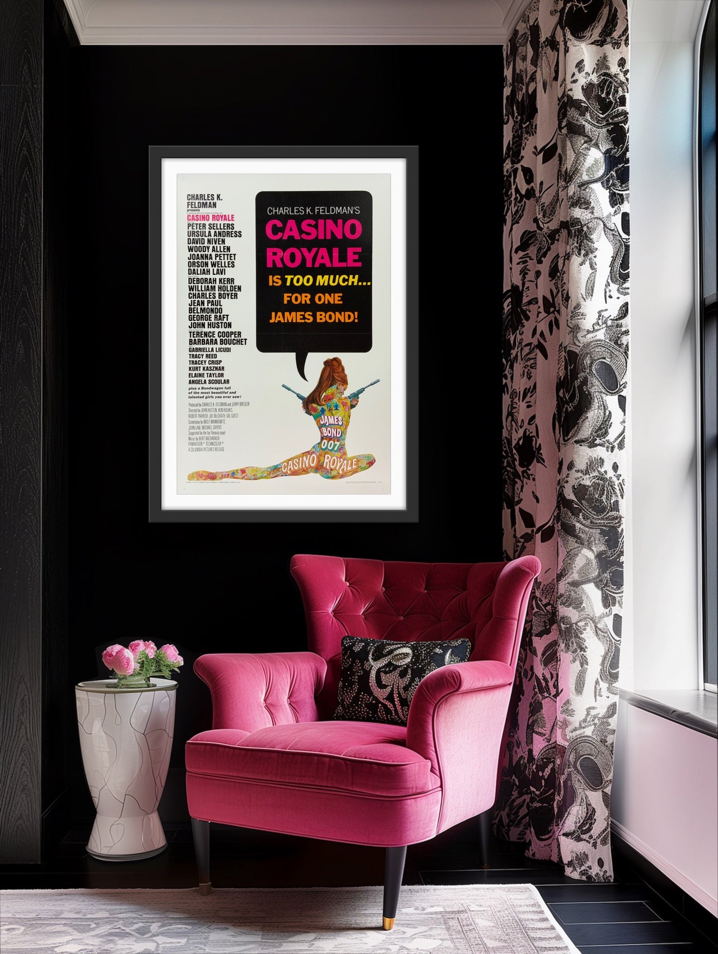 An original movie poster for the 1967 James Bond film Casino Royale