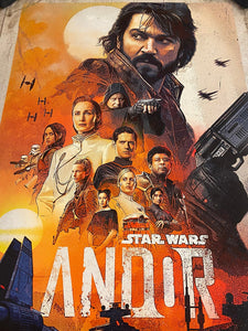 An original movie poster for the Lucasfilm / Disney+ TV Star Wars TV series Andor