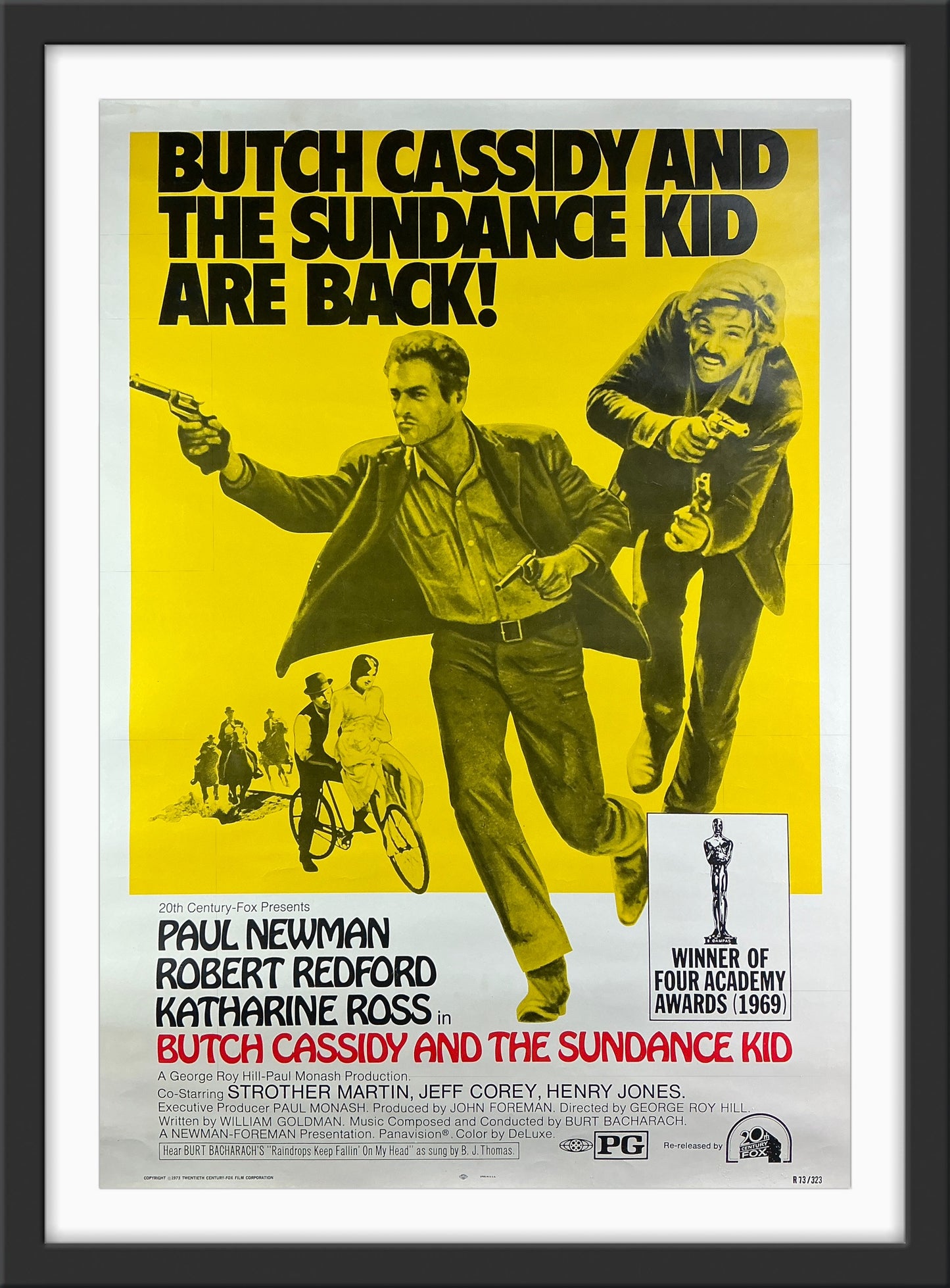 An original movie poster from the film the Butch Cassidy and the Sundance Kid.