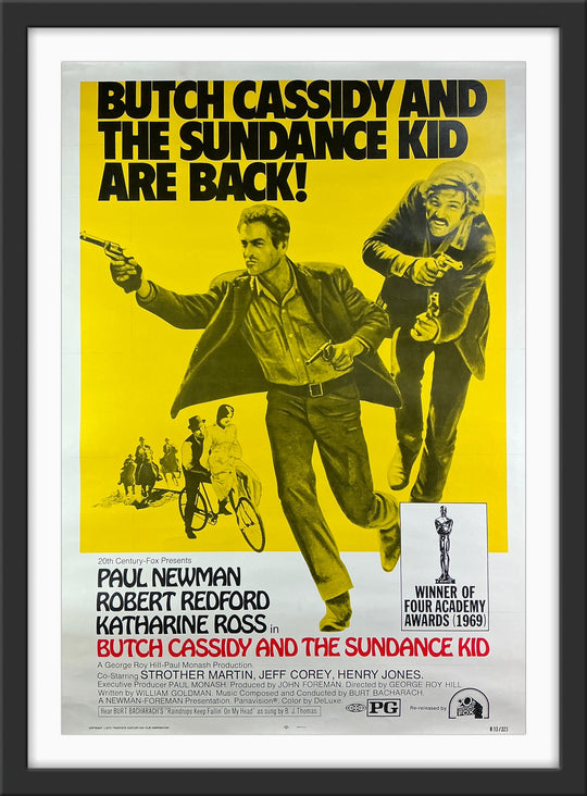 An original movie poster from the film the Butch Cassidy and the Sundance Kid.