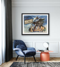 Load image into Gallery viewer, An original UK quad movie poster for the Star Wars film The Empire Strikes Back with artwork by Tom Jung