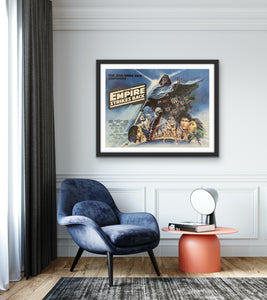 An original UK quad movie poster for the Star Wars film The Empire Strikes Back with artwork by Tom Jung