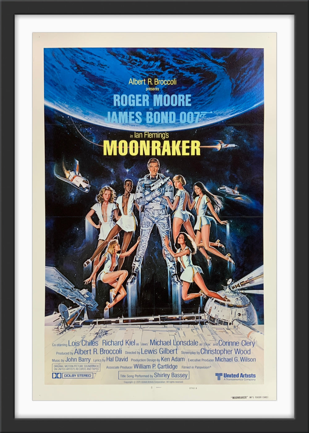 An original one sheet movie poster for the James Bond film Moonraker