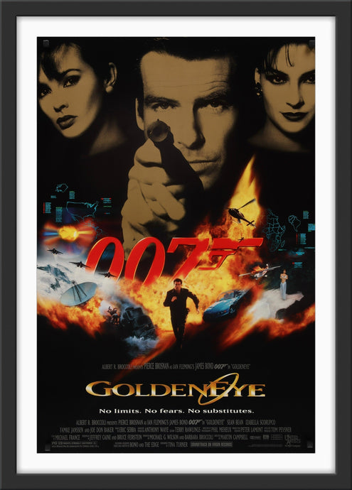 An original movie poster for the James Bond film GoldenEye