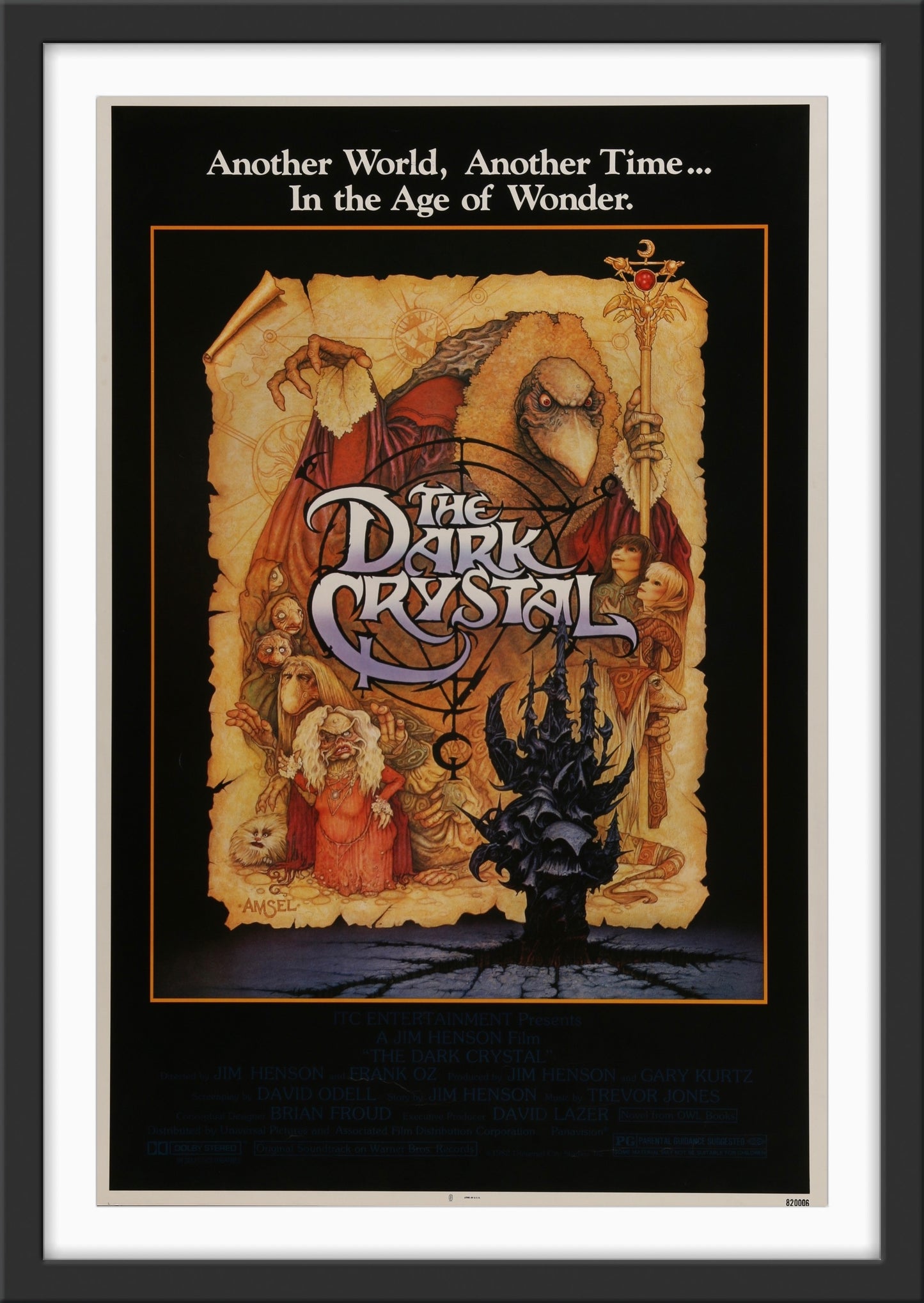 An original movies poster for the Jim Henson film "The Dark Crystal"