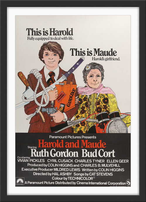 An original movie poster for the film Harold and Maude