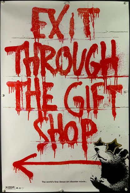 An original movie poster for the Banksy film Exit Through The Gift Shop